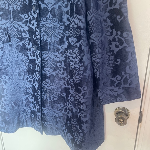 Chico’s Chenille Blue Jacket / Coat Size 4 - Picture 3 of 6